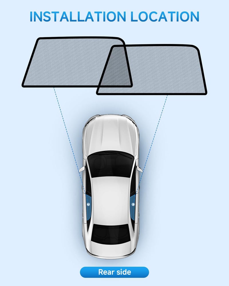 RSACET Car Window Shades for Toyota RAV4(2019-2025), 2-Pack Rear Window Sun Shades for Baby – Breathable Mesh, UV & Heat Blocker, Privacy Protection for Camping, Travel, Sleep & Nursing - Image 2